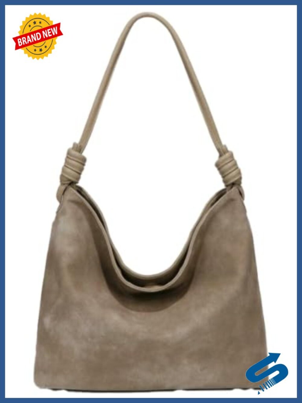 Suede Tote Bag Women's Retro Vegan Shoulder Handbag Large Purse Hobo Satchel